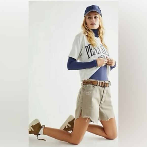 NWT Free People Baggy Tomboy Shorts in Cocoa Women's 31 - Picture 1 of 10